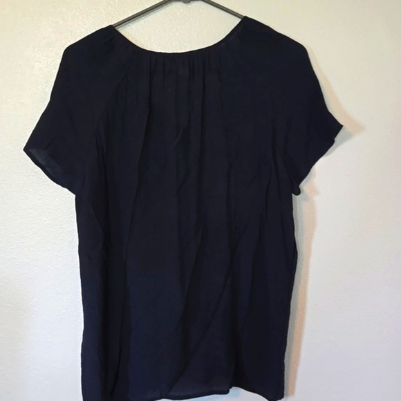 Christopher & Banks Navy Embroidered Top Size Medium - Picture 2 of 8